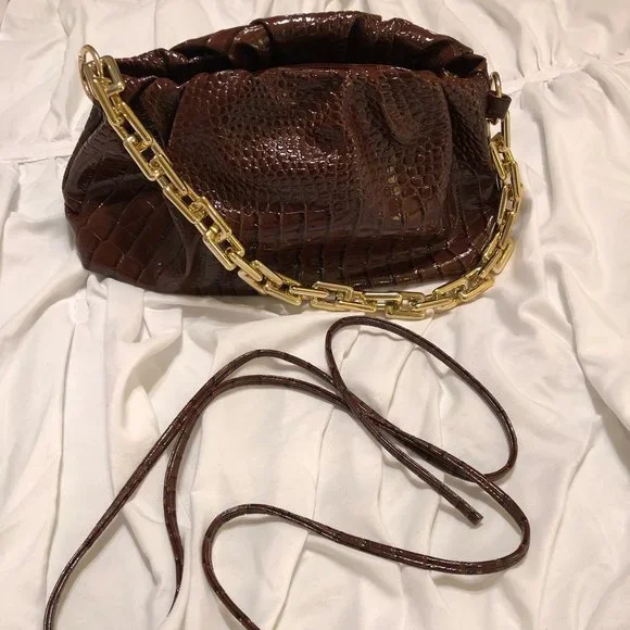 Brown Faux Croc Bag - Picture 2 of 5
